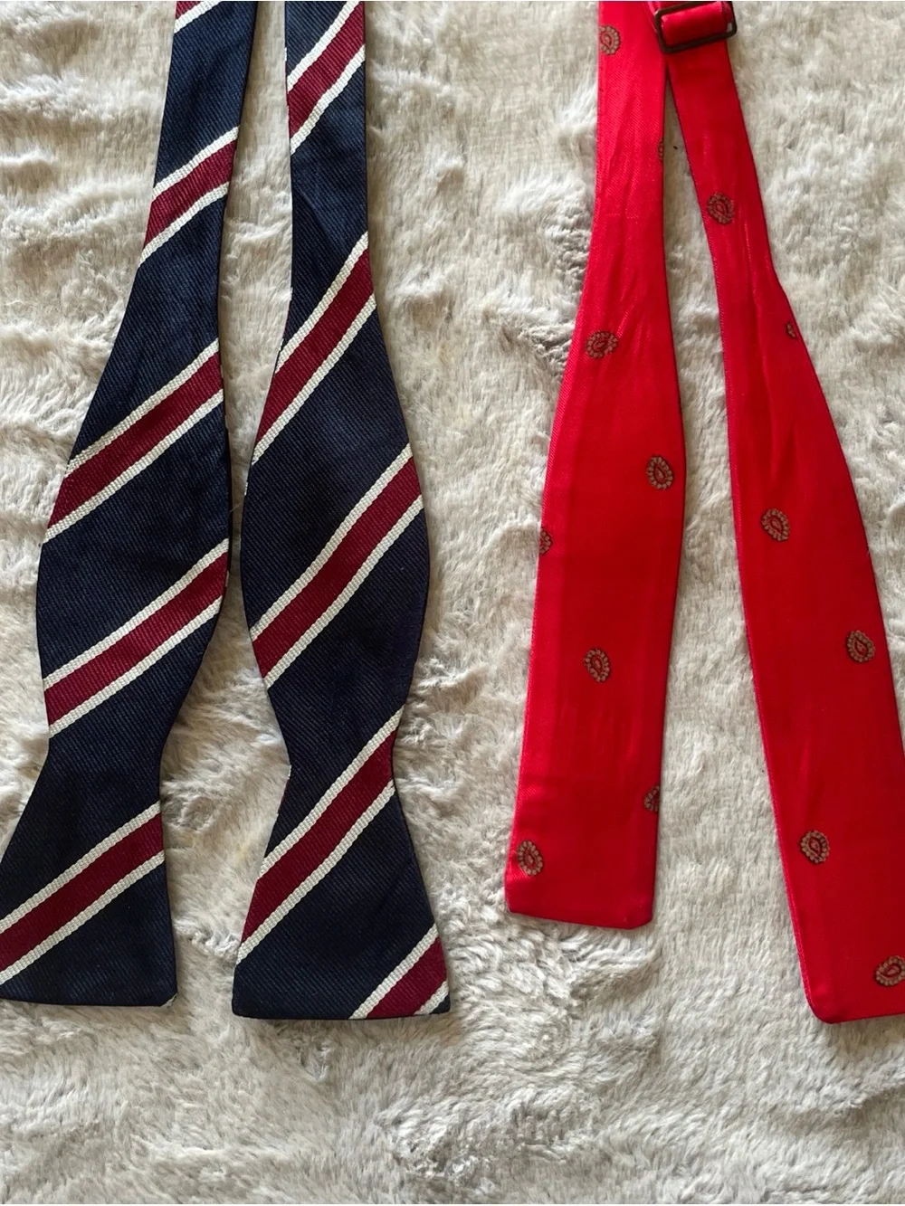 Assorted men’s vintage silk Bow Ties and Neckties - Red, Navy, Green, Pink